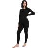 imageFoucome Maternity Thermal Underwear Set Long Johns Base Layer Fleece Lined Top and Bottom Pajamas for Pregnant WomenBlack