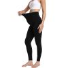 imageFoucome Maternity Thermal Underwear Set Long Johns Base Layer Fleece Lined Top and Bottom Pajamas for Pregnant WomenBlack