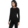 imageFoucome Maternity Thermal Underwear Set Long Johns Base Layer Fleece Lined Top and Bottom Pajamas for Pregnant WomenBlack