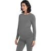 imageFoucome Maternity Thermal Underwear Set Long Johns Base Layer Fleece Lined Top and Bottom Pajamas for Pregnant WomenGrey