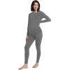 imageFoucome Maternity Thermal Underwear Set Long Johns Base Layer Fleece Lined Top and Bottom Pajamas for Pregnant WomenGrey