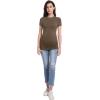 imageFoucome Womens Maternity Shirts Short Sleeve Side Ruched T Shirts Pregnancy TopsBrown