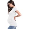 imageFoucome Womens Maternity Shirts Short Sleeve Side Ruched T Shirts Pregnancy TopsWhite