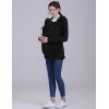 imageFoucome Womens Maternity Sweatshirt 2 in 1 Fleece Zip Up Hoodie Jacket with PocketsBlack