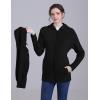 imageFoucome Womens Maternity Sweatshirt 2 in 1 Fleece Zip Up Hoodie Jacket with PocketsBlack