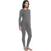 imageFoucome Maternity Thermal Underwear Set Long Johns Base Layer Fleece Lined Top and Bottom Pajamas for Pregnant WomenGrey