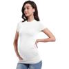 imageFoucome Womens Maternity Shirts Short Sleeve Side Ruched T Shirts Pregnancy TopsWhite
