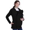 imageFoucome Womens Maternity Sweatshirt 2 in 1 Fleece Zip Up Hoodie Jacket with PocketsBlack