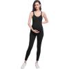 imageFoucome Maternity Jumpsuit Pregnancy Romper Bodysuit Shapewear Nursing Tank Tops LeggingsBlack