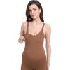 imageFoucome Maternity Jumpsuit Pregnancy Romper Bodysuit Shapewear Nursing Tank Tops LeggingsBrown