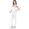 imageFoucome Maternity Jumpsuit Pregnancy Romper Bodysuit Shapewear Nursing Tank Tops LeggingsWhite