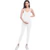 imageFoucome Maternity Jumpsuit Pregnancy Romper Bodysuit Shapewear Nursing Tank Tops LeggingsWhite