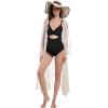 imageFoucome Maternity Swimsuit One Piece Bathing Suit Front Cross Cutout Pregnancy SwimwearBlack