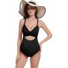 imageFoucome Maternity Swimsuit One Piece Bathing Suit Front Cross Cutout Pregnancy SwimwearBlack