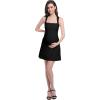 imageFoucome Maternity Tennis Dress Square Neck Athletic Dress Sleeveless Tank Dress Stretch Aline Mini DressesBlack