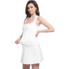 imageFoucome Maternity Tennis Dress Square Neck Athletic Dress Sleeveless Tank Dress Stretch Aline Mini DressesWhite