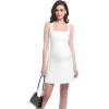 imageFoucome Maternity Tennis Dress Square Neck Athletic Dress Sleeveless Tank Dress Stretch Aline Mini DressesWhite