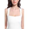 imageFoucome Maternity Tennis Dress Square Neck Athletic Dress Sleeveless Tank Dress Stretch Aline Mini DressesWhite