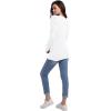 imageFoucome Womens Maternity Shirts Puff Long Sleeve Crew Neck Tunic Tops Trendy Pregnancy ClothesWhite