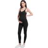 imageFoucome Maternity Jumpsuit Pregnancy Romper Bodysuit Shapewear Nursing Tank Tops LeggingsBlack