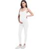 imageFoucome Maternity Jumpsuit Pregnancy Romper Bodysuit Shapewear Nursing Tank Tops LeggingsWhite