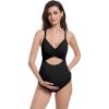 imageFoucome Maternity Swimsuit One Piece Bathing Suit Front Cross Cutout Pregnancy SwimwearBlack
