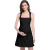 imageFoucome Maternity Tennis Dress Square Neck Athletic Dress Sleeveless Tank Dress Stretch Aline Mini DressesBlack