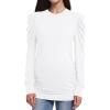 imageFoucome Womens Maternity Shirts Puff Long Sleeve Crew Neck Tunic Tops Trendy Pregnancy ClothesWhite