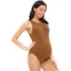imageFoucome Womens Maternity Bodysuit Sleeveless Shapewear Tank Tops Pregnancy Romper JumpsuitBrown