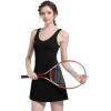 imageFoucome Womens Tennis Dress Workout Dress with Builtin Bra ampamp Shorts Summer Dress for Golf AthleticBlack