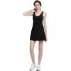 imageFoucome Womens Tennis Dress Workout Dress with Builtin Bra ampamp Shorts Summer Dress for Golf AthleticBlack