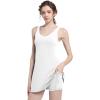 imageFoucome Womens Tennis Dress Workout Dress with Builtin Bra ampamp Shorts Summer Dress for Golf AthleticWhite