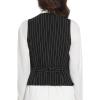 imageFoucome Womens Formal Regular Fitted Business Dress Suits Button Down Vest WaistcoatBlack Stripe