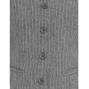 imageFoucome Womens Formal Regular Fitted Business Dress Suits Button Down Vest WaistcoatGrey Stripe