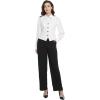 imageFoucome Womens Formal Regular Fitted Business Dress Suits Button Down Vest WaistcoatWhite Stripe