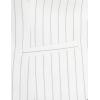 imageFoucome Womens Formal Regular Fitted Business Dress Suits Button Down Vest WaistcoatWhite Stripe