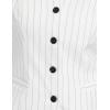 imageFoucome Womens Formal Regular Fitted Business Dress Suits Button Down Vest WaistcoatWhite Stripe