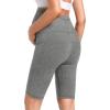 imageFoucome Womens Maternity Biker Shorts Over The Belly Pregnancy Yoga Workout Running Shorts with Pockets 9quotA  2 Pack 9  Blackmelange Grey