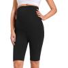 imageFoucome Womens Maternity Biker Shorts Over The Belly Pregnancy Yoga Workout Running Shorts with Pockets 9quotA  3 Pack 9  Black