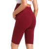 imageFoucome Womens Maternity Biker Shorts Over The Belly Pregnancy Yoga Workout Running Shorts with Pockets 9quotA  9  Wine Red