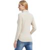 imageFoucome Maternity Turtleneck Long Sleeve Shirts Fleece Lined Basic Layering Slim Fit Pregnancy Thermal Underwear TopsBeige