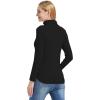 imageFoucome Maternity Turtleneck Long Sleeve Shirts Fleece Lined Basic Layering Slim Fit Pregnancy Thermal Underwear TopsBlack