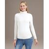 imageFoucome Maternity Turtleneck Long Sleeve Shirts Fleece Lined Basic Layering Slim Fit Pregnancy Thermal Underwear TopsWhite