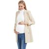 imageFoucome Maternity Turtleneck Long Sleeve Shirts Fleece Lined Basic Layering Slim Fit Pregnancy Thermal Underwear TopsWhite