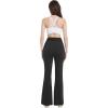 imageFoucome Maternity Flare Leggings Crossover Workout Yoga Pregnancy Pants Soft Stretchy Bootcut Bell BottomsBlack  2 Pack