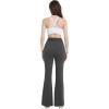 imageFoucome Maternity Flare Leggings Crossover Workout Yoga Pregnancy Pants Soft Stretchy Bootcut Bell BottomsGrey