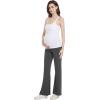 imageFoucome Maternity Flare Leggings Crossover Workout Yoga Pregnancy Pants Soft Stretchy Bootcut Bell BottomsGrey