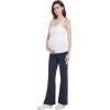 imageFoucome Maternity Flare Leggings Crossover Workout Yoga Pregnancy Pants Soft Stretchy Bootcut Bell BottomsNavy