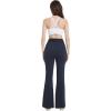 imageFoucome Maternity Flare Leggings Crossover Workout Yoga Pregnancy Pants Soft Stretchy Bootcut Bell BottomsNavy