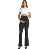 imageFoucome Maternity Flare Pants Stretchy Bootcut Work Dress Pants Business Casual Pregnancy Slacks with PocketsBlack